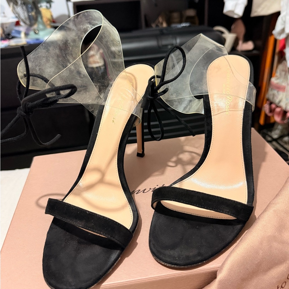 Gianvito Rossi Estelle suede and TPU sandals - Picture 4 of 9
